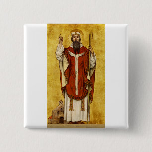 Saint Boniface by Albrecht de Vriendt 15 Cm Square Badge