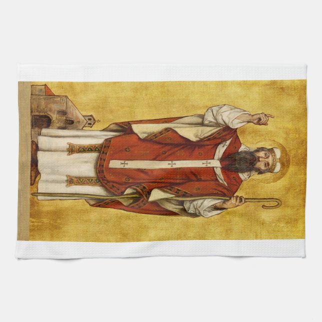 Saint Boniface by Albrecht de Vriendt Tea Towel (Horizontal)