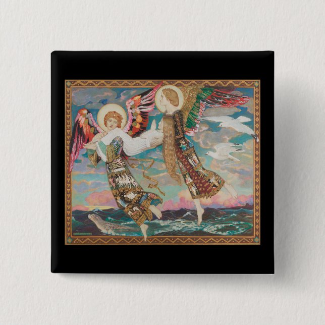 Saint Bride, c. 1913 by John Duncan 15 Cm Square Badge (Front)