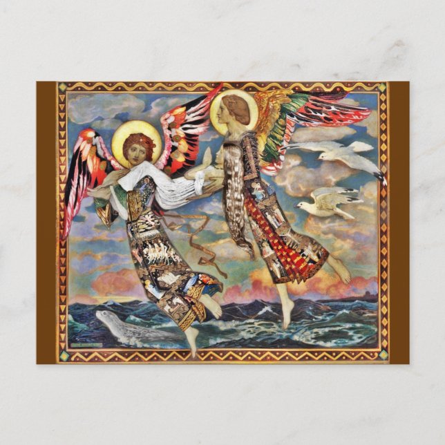 Saint Bride Carried by Angels Postcard (Front)