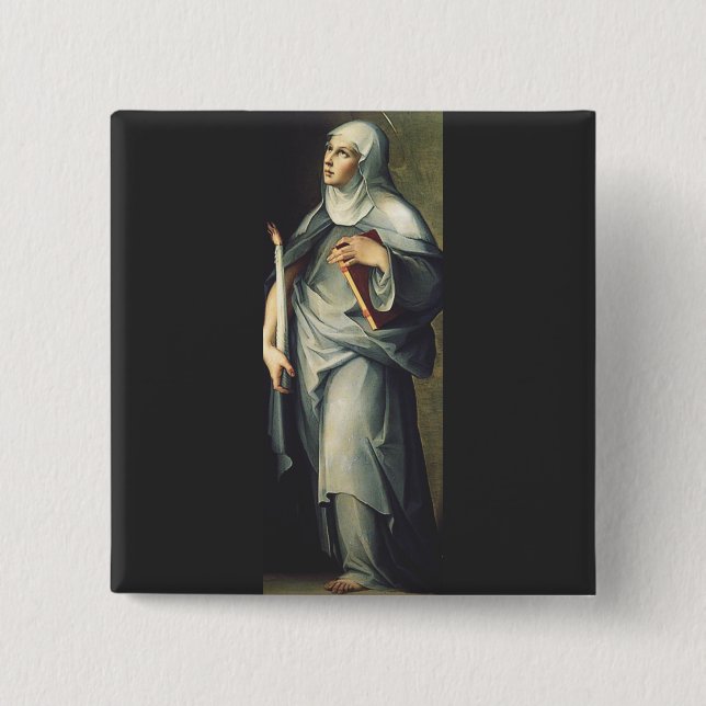 Saint Bridget of Sweden 15 Cm Square Badge (Front)