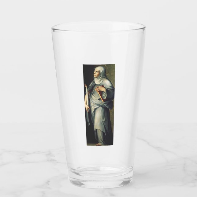 Saint Bridget of Sweden Medieval Mystic  Glass (Front)