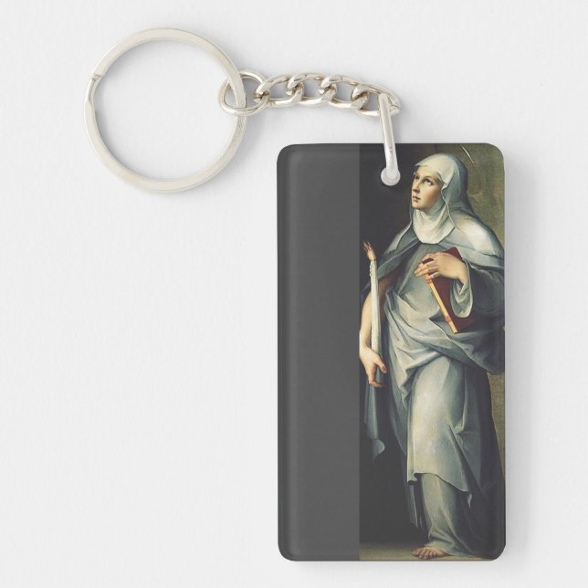 Saint Bridget of Sweden Medieval Mystic  Key Ring (Front)