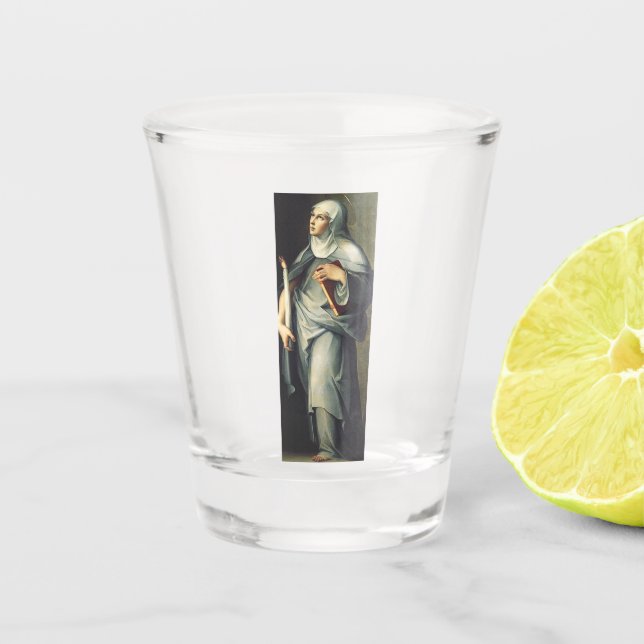 Saint Bridget of Sweden Medieval Mystic  Shot Glass (Front)