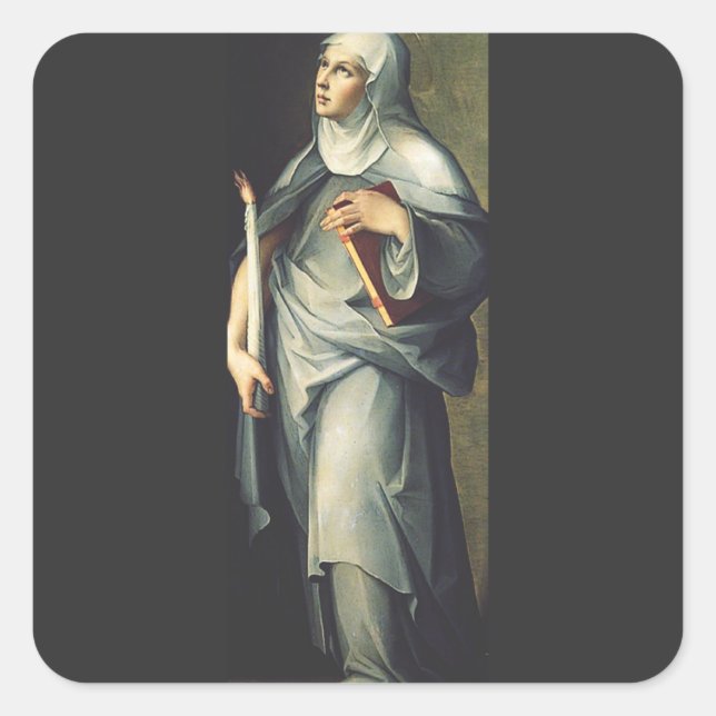 Saint Bridget of Sweden Medieval Mystic  Square Sticker (Front)