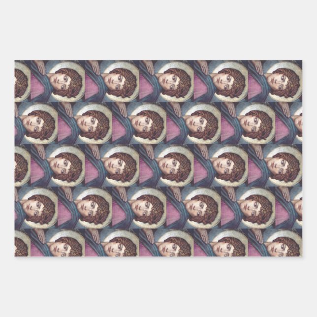 Saint Brigid of Kildare Sacred Celtic Art Wrapping Paper Sheet (Front)