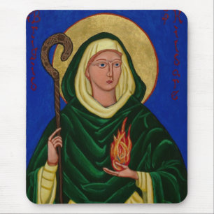 Saint Brigid with Holy Fire Mouse Pad