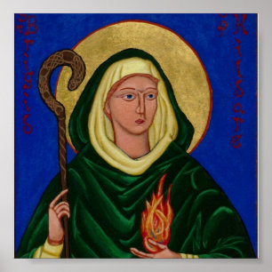 Saint Brigid with Holy Fire Poster