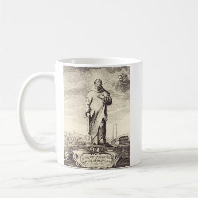 Saint Bruno of Cologne Antique Engraving Style Art Coffee Mug (Left)