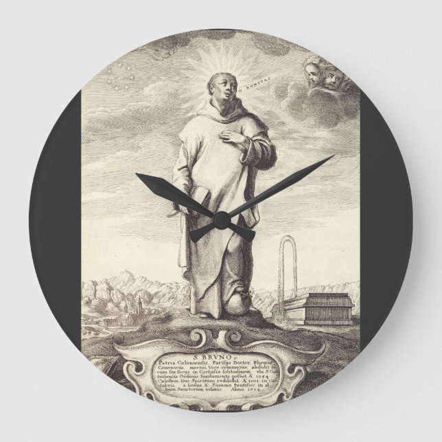 Saint Bruno of Cologne Large Clock (Front)