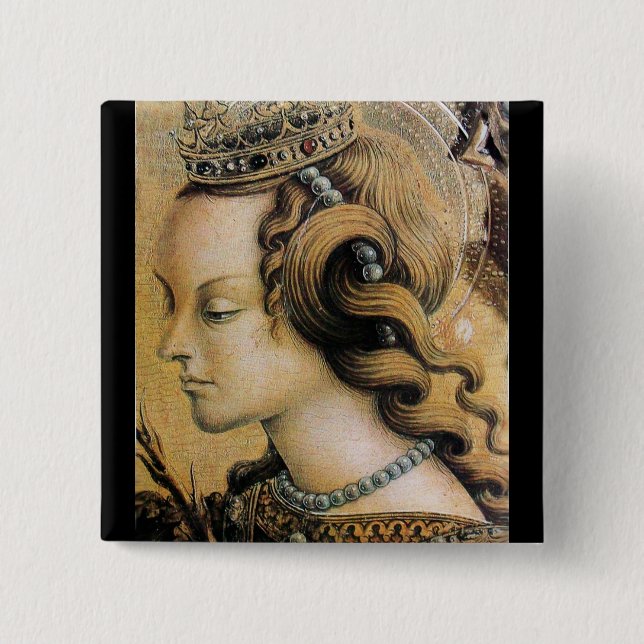 Saint Catherine of Alexandria 15 Cm Square Badge (Front)