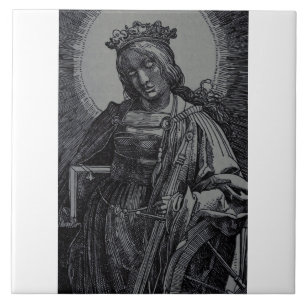 Saint Catherine of Alexandria by Lucas van Leyden Tile