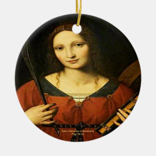 Saint Catherine of Alexandria Ceramic Tree Decoration (Front)