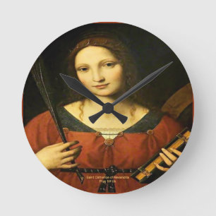 Saint Catherine of Alexandria Round Clock