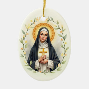  Saint Catherine of Siena Catholic Devotional Ceramic Tree Decoration