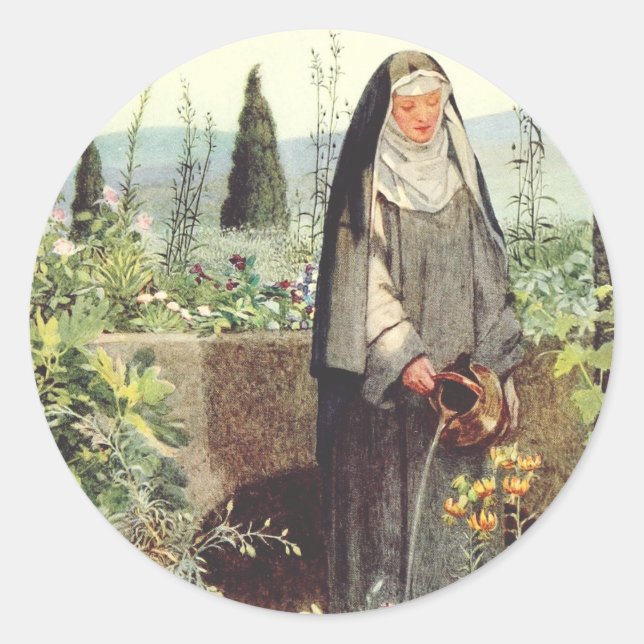 Saint Catherine of Siena Classic Round Sticker (Front)