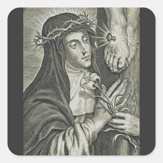 Saint Catherine of Siena Square Sticker (Front)
