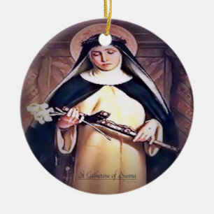 Saint Catherine of Sienna Ceramic Tree Decoration