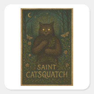 Saint Catsquatch Sticker WV Forest Cryptid 