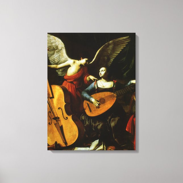 Saint Cecilia and the Angel by Carlo Saraceni Canvas Print (Front)