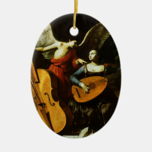 Saint Cecilia and the Angel by Carlo Saraceni Ceramic Tree Decoration
