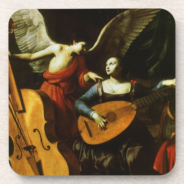 Saint Cecilia and the Angel by Carlo Saraceni Coaster (Front)
