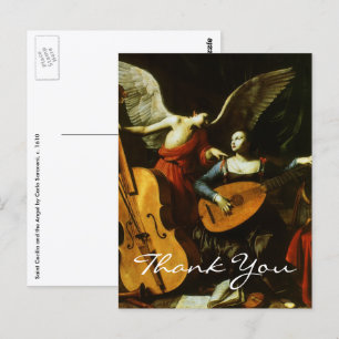 Saint Cecilia and the Angel by Carlo Saraceni Postcard