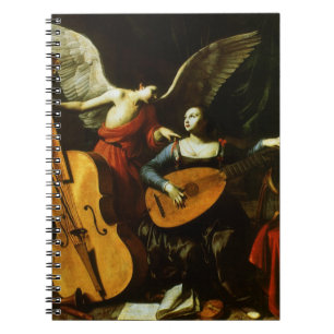 Saint Cecilia and the Angel by Carlo Saraceni Spiral Notebook