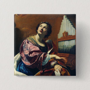 Saint Cecilia by Simon Vouet 15 Cm Square Badge