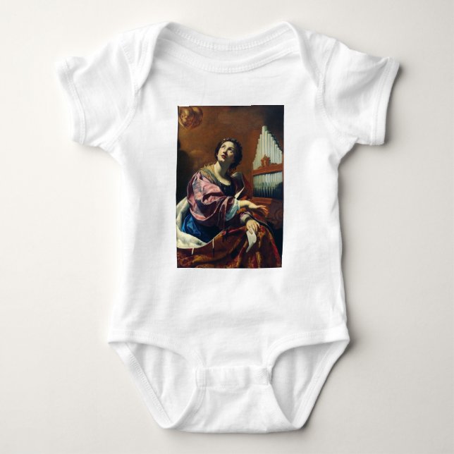 Saint Cecilia by Simon Vouet Baby Bodysuit (Front)