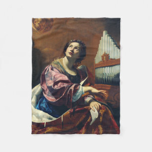 Saint Cecilia by Simon Vouet Fleece Blanket