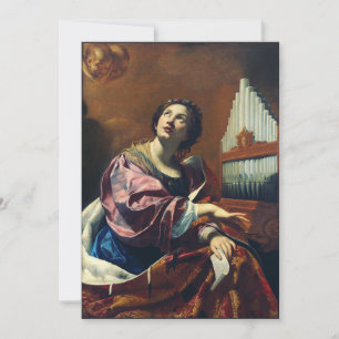 Saint Cecilia by Simon Vouet Holiday Card