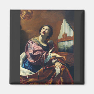 Saint Cecilia by Simon Vouet Magnet