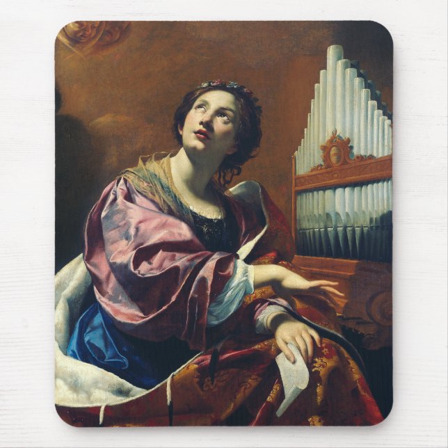 Saint Cecilia by Simon Vouet Mouse Pad (Front)