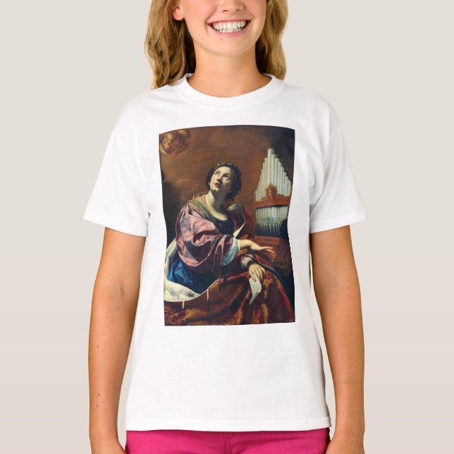Saint Cecilia by Simon Vouet T-Shirt (Front)