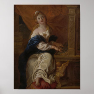 Saint Cecilia c.1700 (Oil on Paper) Poster