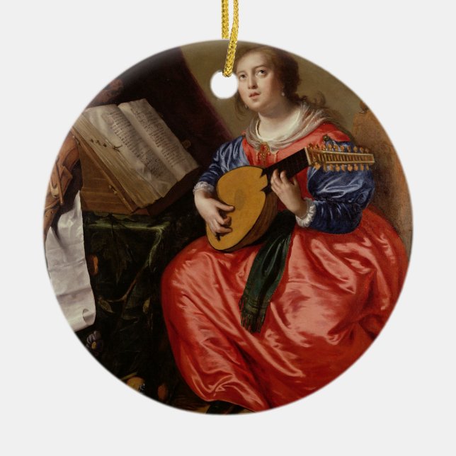 Saint Cecilia (oil on canvas) Ceramic Tree Decoration (Front)