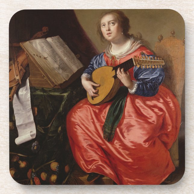 Saint Cecilia (oil on canvas) Coaster (Front)