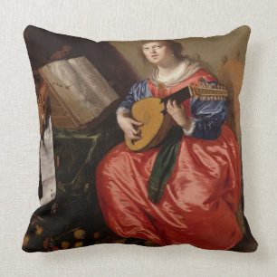 Saint Cecilia (oil on canvas) Cushion