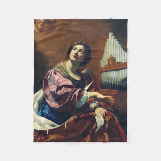 Saint Cecilia Premium "Heavenly Concert" Art Print Fleece Blanket (Front)