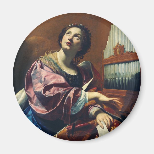 Saint Cecilia Premium "Heavenly Concert" Art Print Magnet (Front)