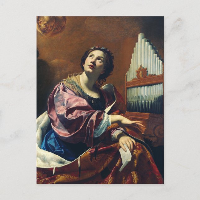 Saint Cecilia Premium "Heavenly Concert" Art Print Postcard (Front)