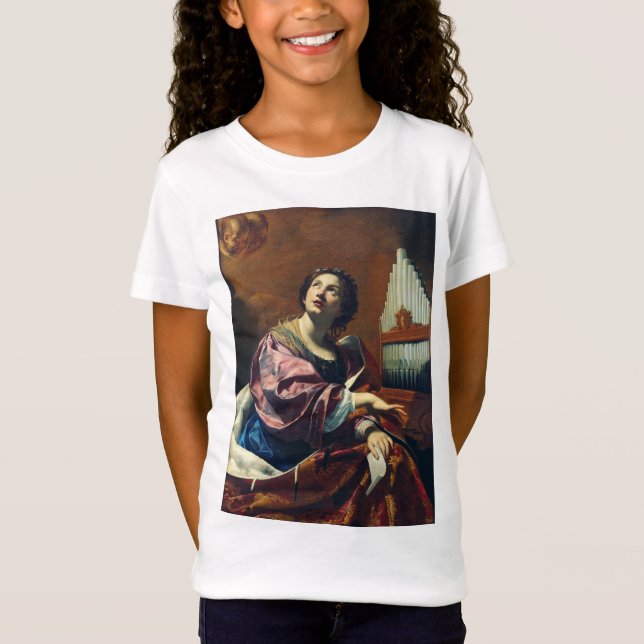Saint Cecilia Premium "Heavenly Concert" Art Print T-Shirt (Front)