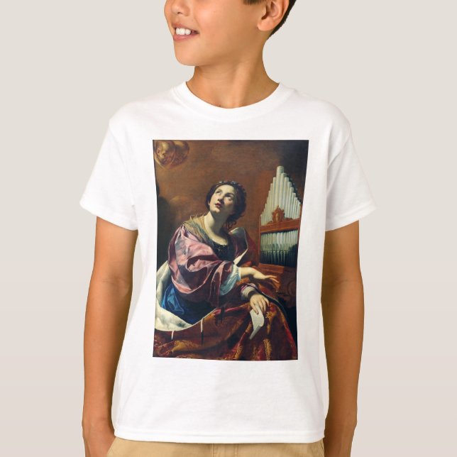 Saint Cecilia Premium "Heavenly Concert" Art Print T-Shirt (Front)