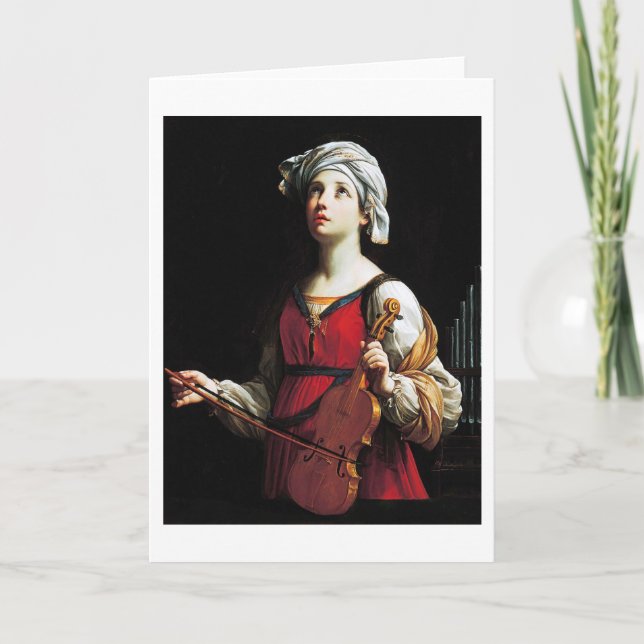 Saint Cecilia (St. Cecilia), Guido Reni Card (Front)