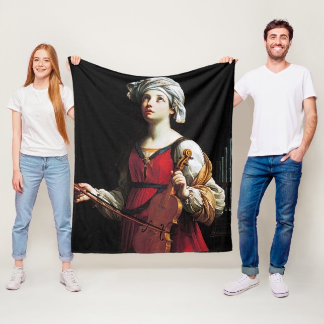 Saint Cecilia (St. Cecilia), Guido Reni Fleece Blanket (In Situ)