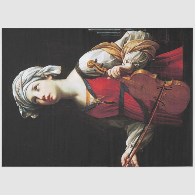 Saint Cecilia (St. Cecilia), Guido Reni Tissue Paper (Front)