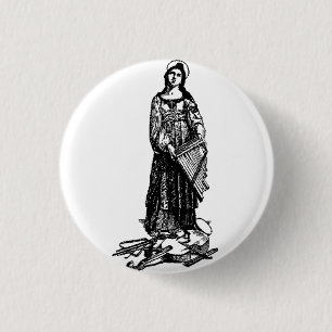 Saint Cecilia with violin by Raphael 3 Cm Round Badge