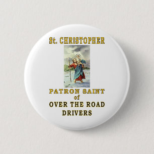 SAINT CHRISTOPHER 6 CM ROUND BADGE