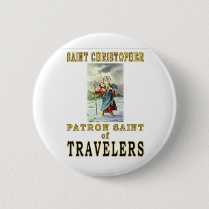 SAINT CHRISTOPHER 6 CM ROUND BADGE